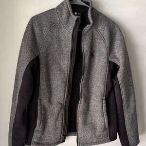 Spyder fleece/ knit zip front midlayer jacket